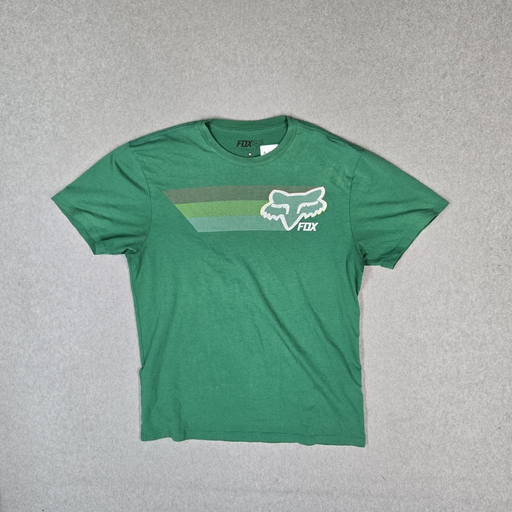 Fox Racing Men Shirt M Green Graphic Fox Logo Tee Short Sleeve